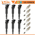 Set of 6 Ignition Coils & Spark Plugs for BMW 328i 335i 528i 530i M5 Z4 (2007–2015)
