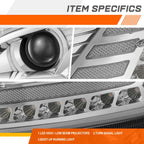 Full LED DRL Sequential Projector Headlight Lamps for Peterbilt 579 (2022–2025)