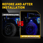 4X Blue LED Rock Lights for Offroad SUV Pickup Truck (J)