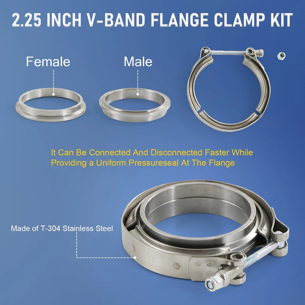2.25'' Flange Clamp Kit for Turbo Exhaust (Fit Various Models)
