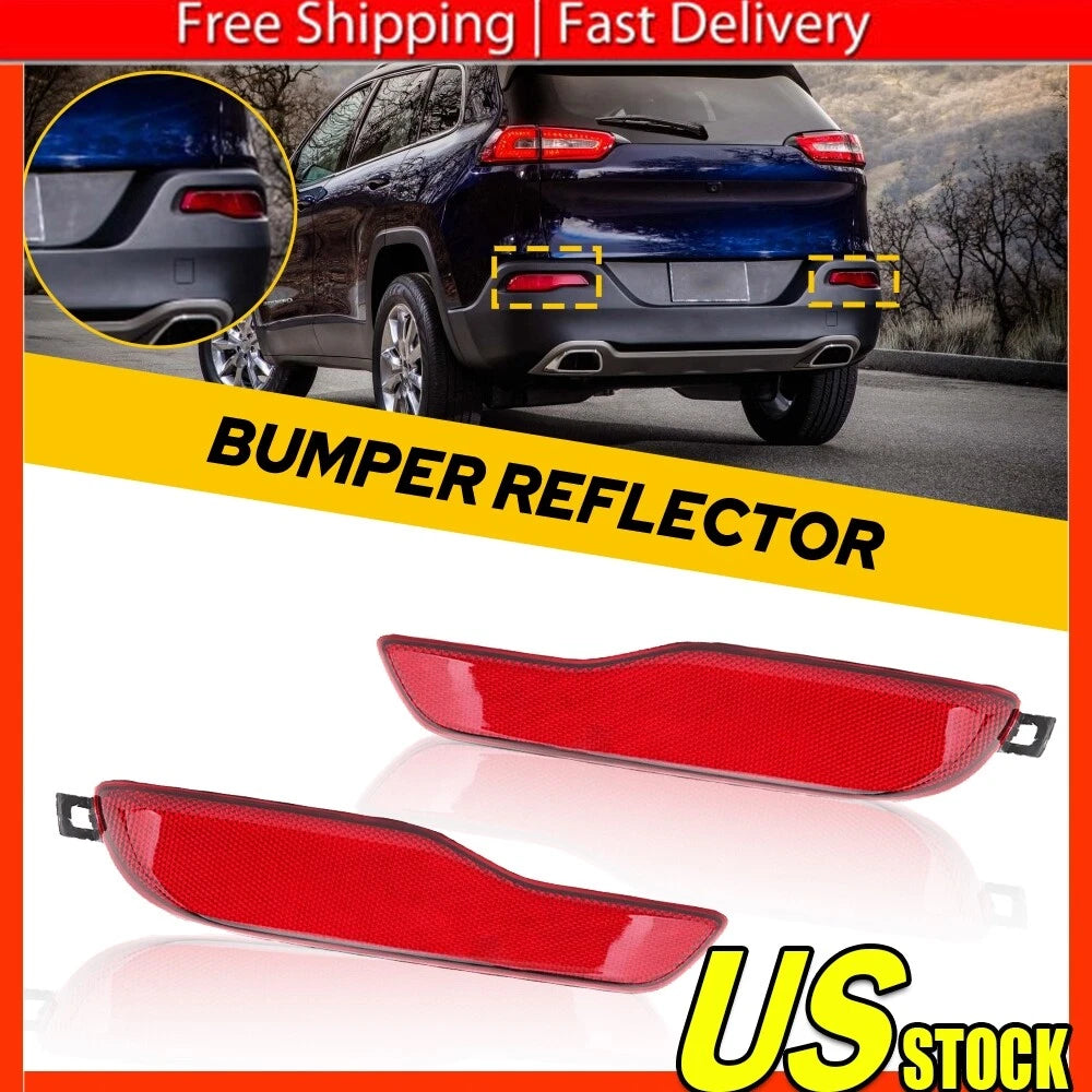 Set of 2 Rear Bumper Light Reflectors for Jeep Cherokee (2014â2018)