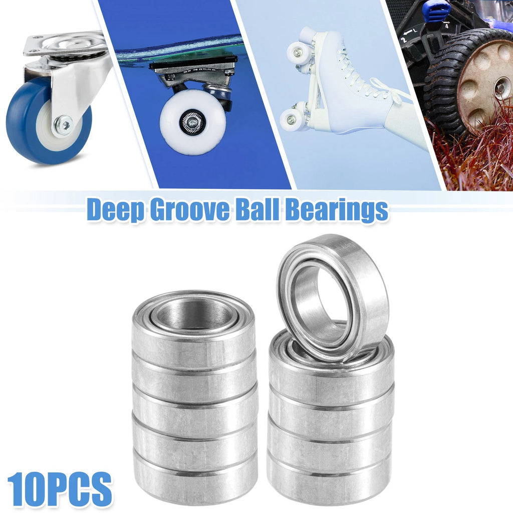 10 Pcs MR106ZZ Deep Groove Ball Bearings for Cars (6x10x3mm)