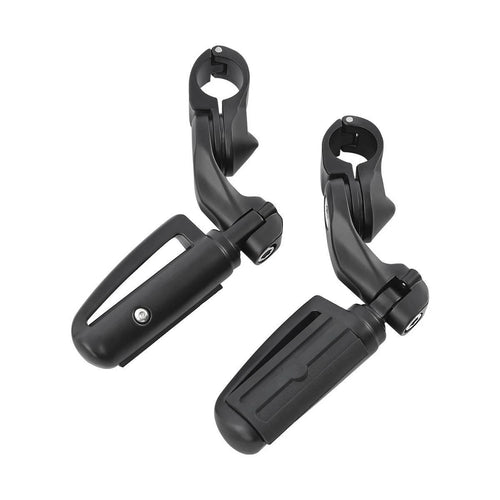 1 1/4'' 32mm Matte Black Short Angled Highway Bar Pegs for Motorcycle