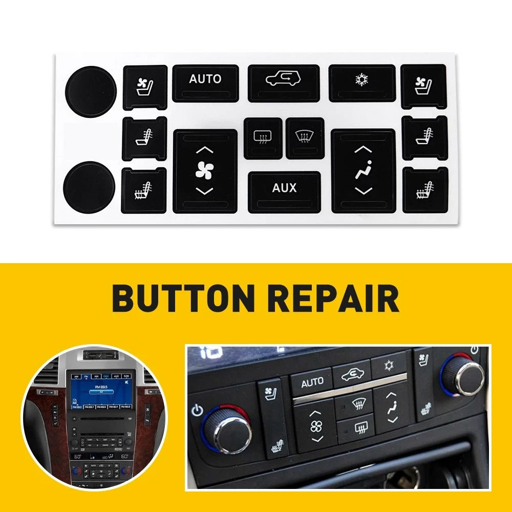 A/C Climate Control Button Repair Decals for Cadillac Escalade (YYYY–YYYY)