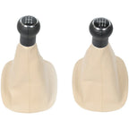 Beige Leather Shift Knob with Dust Cover for Volkswagen Passat B5 (1996–2005)