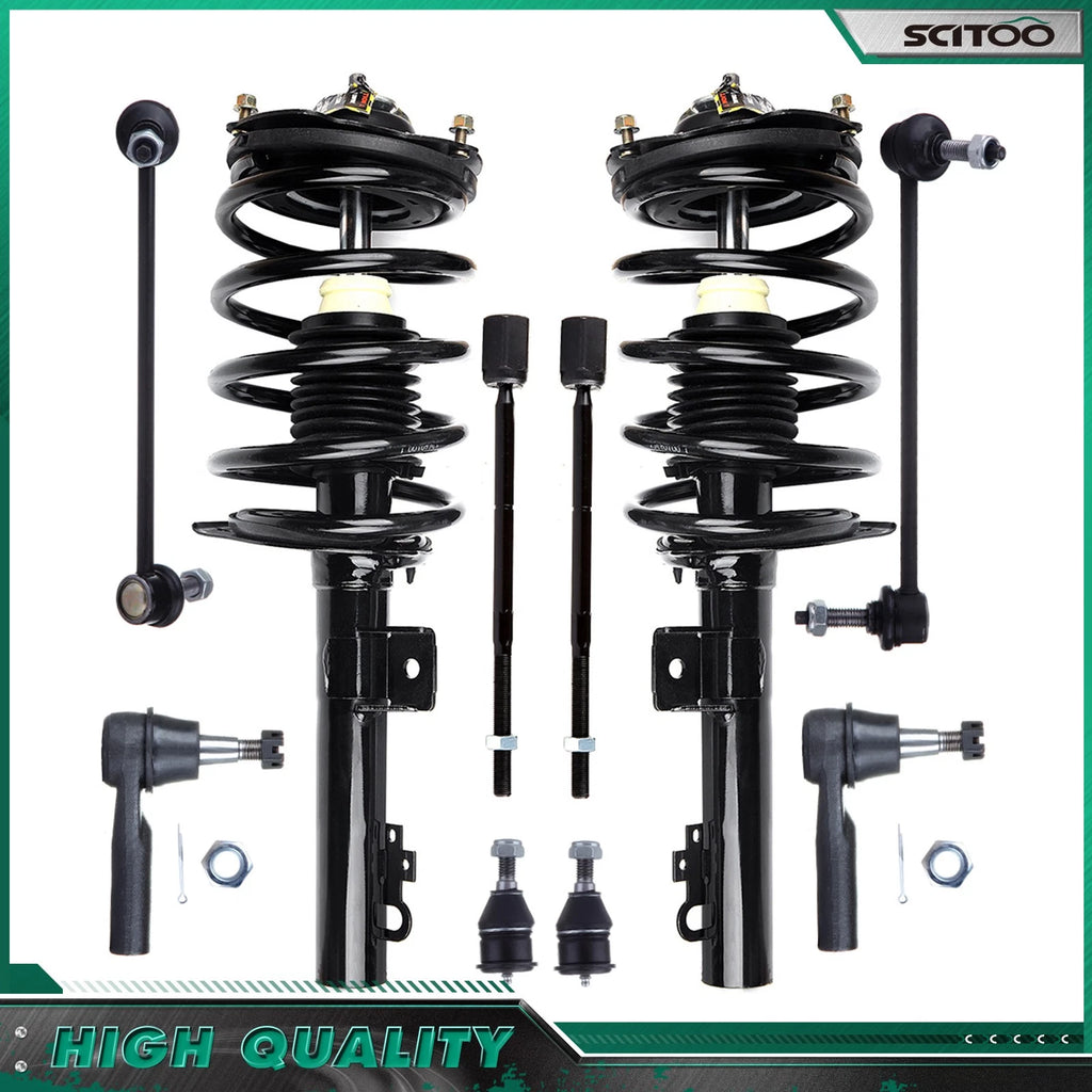 Front Struts, Sway Bar, Tie Rod, Ball Joint for Ford Taurus Mercury Sable (1996–2007)
