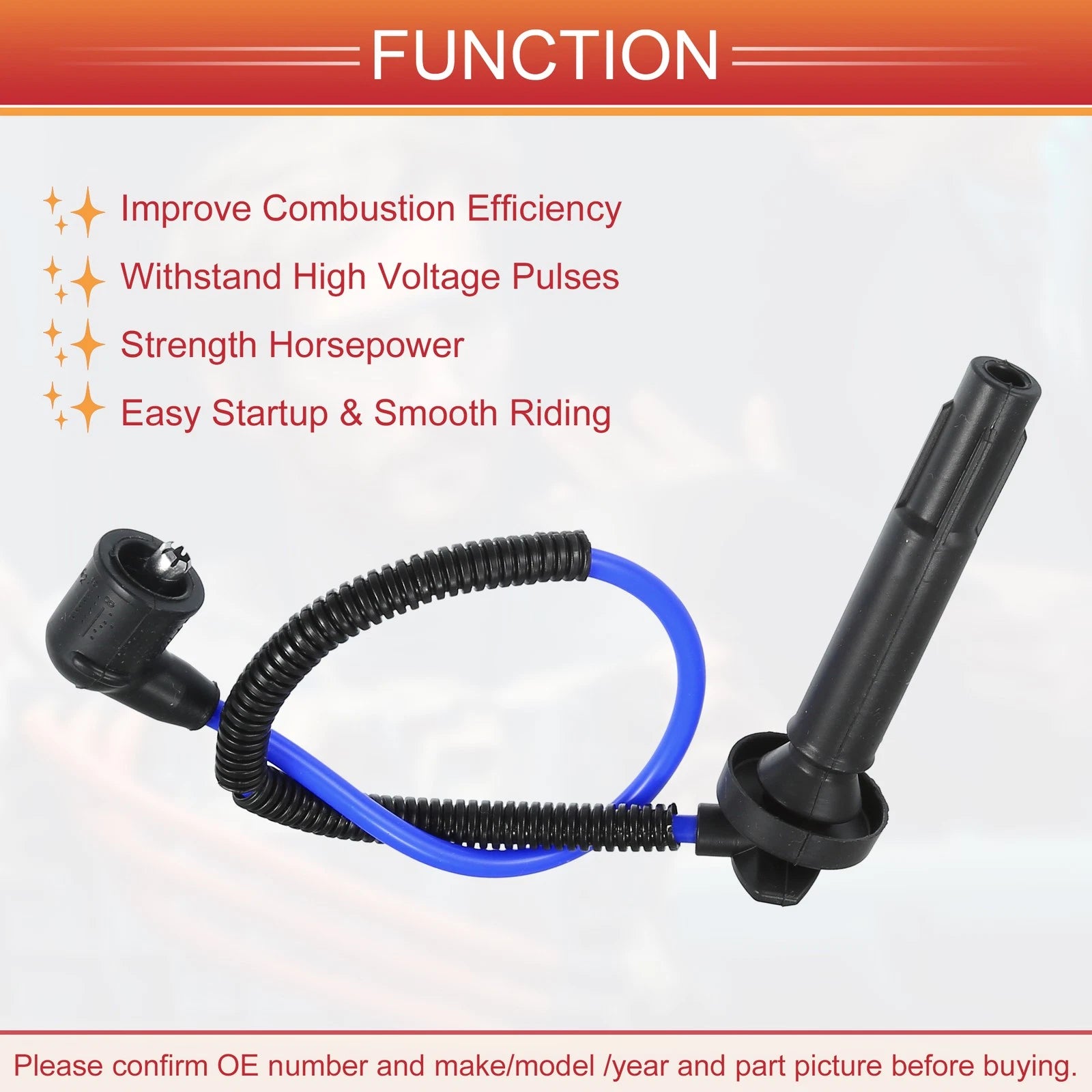 Set of 4 Spark Plug Wire Ignition Coil Cables No. 22454-AA140 for Subaru Forester 