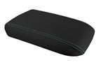 Leather Console Lid Armrest Cover for Ford Mustang (2005–2009) Green Stitch
