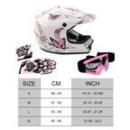 Youth Motocross Helmet with Goggles & Gloves for ATV UTV (DOT Approved)