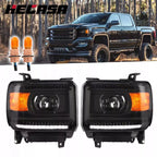 HECASA LED Headlight Projector for GMC Sierra 1500 (2014–2018), 2500/3500HD (2015–2019)