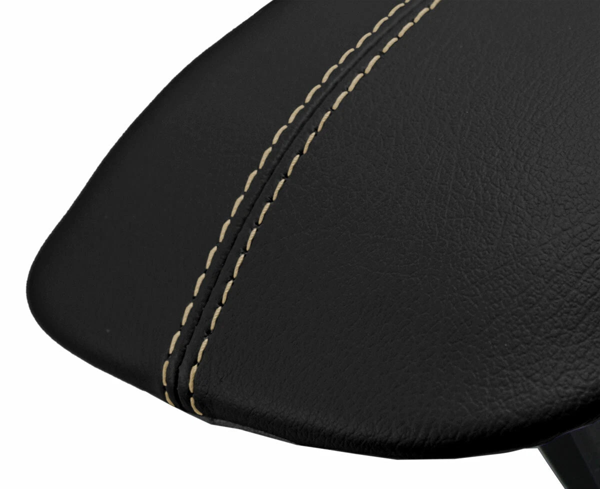 Leather Console Lid Armrest Cover for Ford Mustang (2015–2020) Black Beige