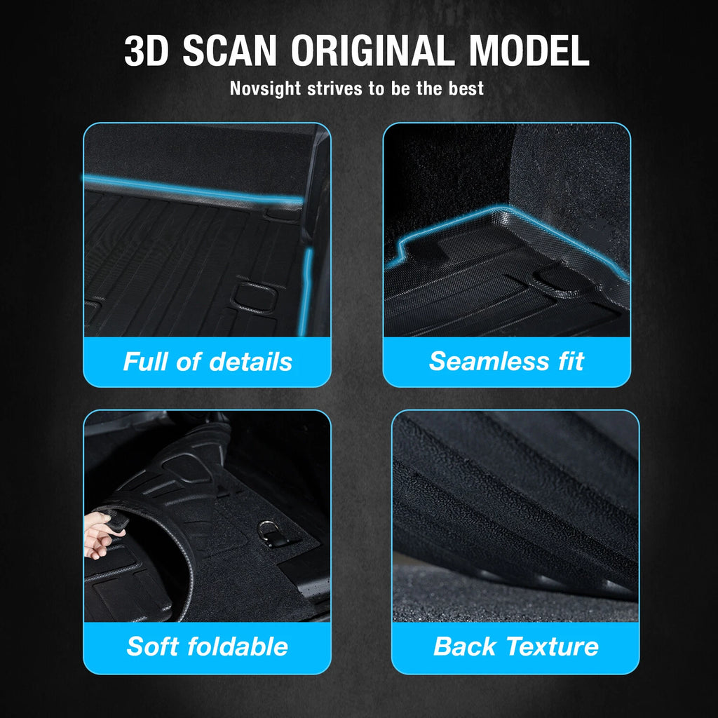 Anti-Slip Waterproof Trunk Mats for Ford Mustang (2015–2022)
