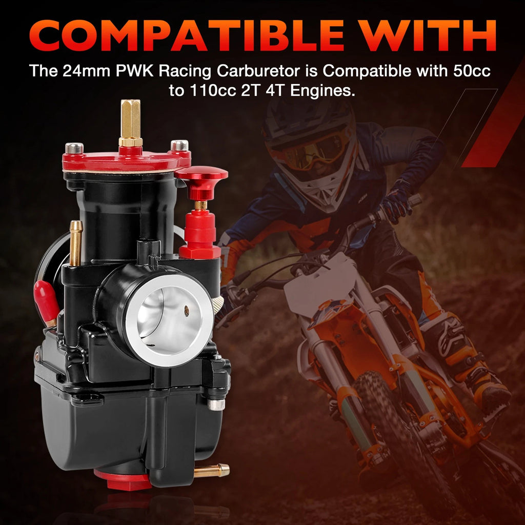 PWK 24mm Racing Carburetor Kit for Dirt Bike ATV Scooter (50cc–80cc)