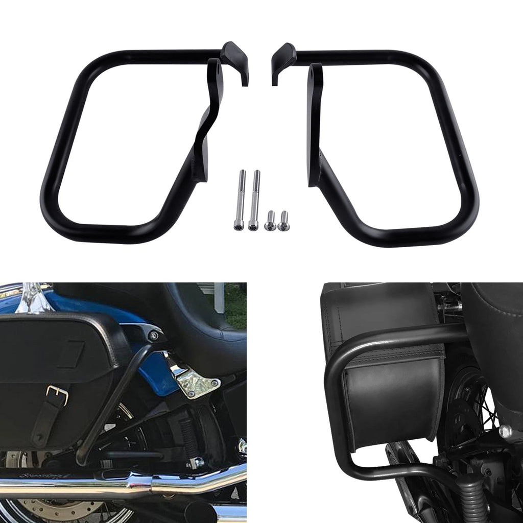 Rear Saddlebag Guard Rail Crash Bar for Harley FLST FLSTC FXST FXSTB (2000–2017)