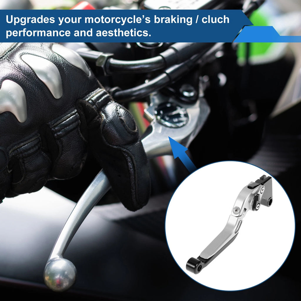Adjustable Brake Clutch Levers for Honda CBR600RR (2003–2019) - Silver Black