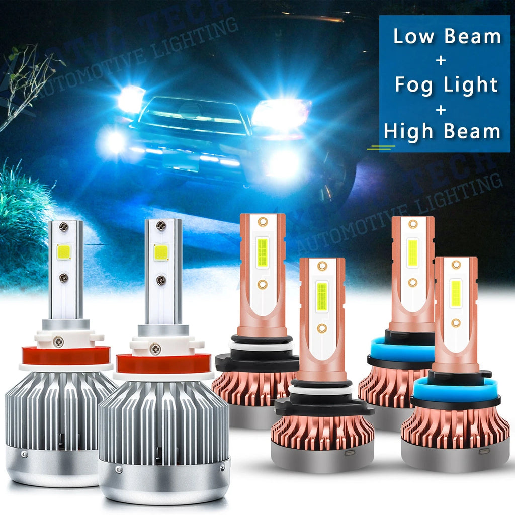 Ice Blue 8000K LED Headlight and Fog Light Kit for Toyota 4Runner (2010–2013)