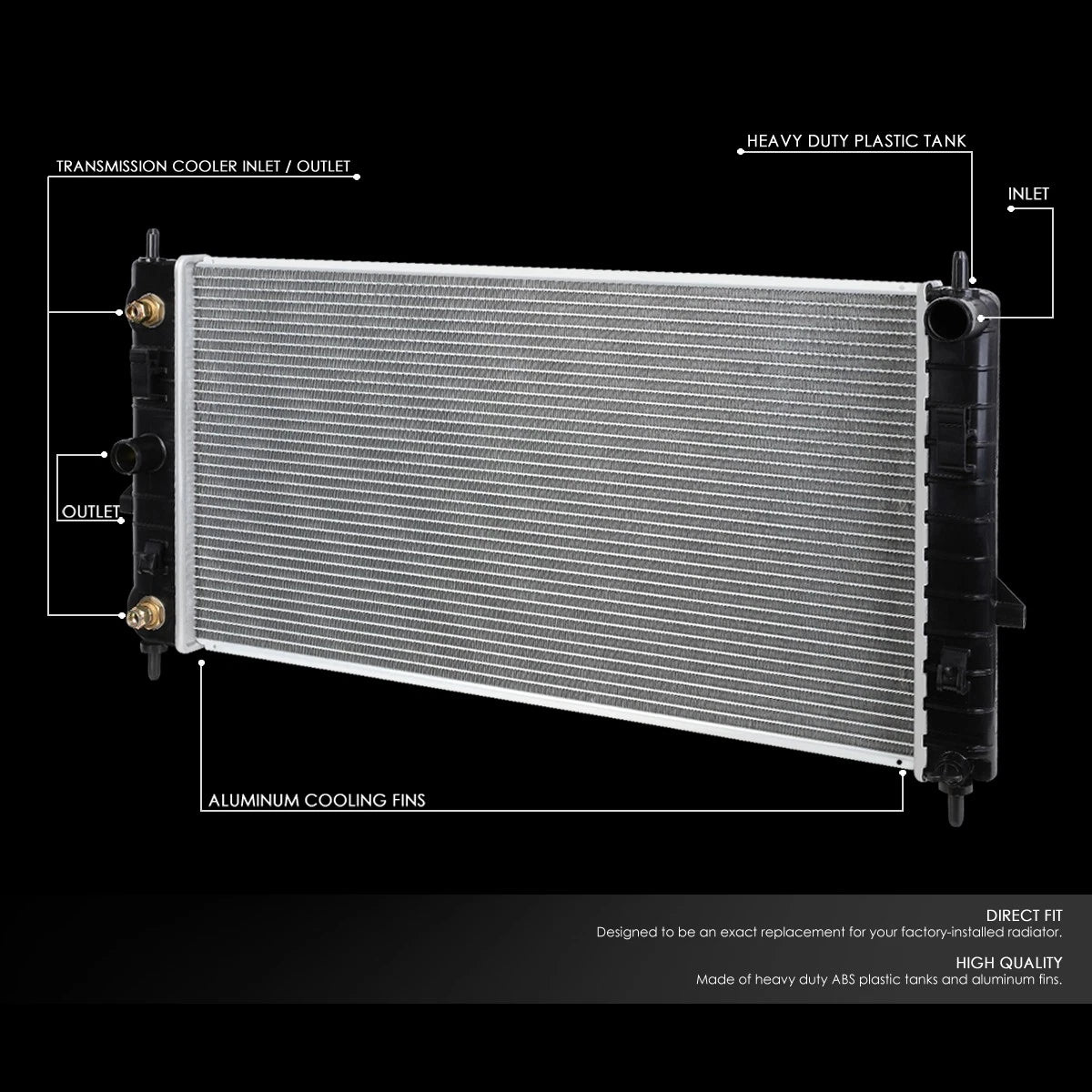 Aluminum Core Radiator for Saturn Loon/Pontiac G4 G5 (2003–2010) DPI 2608