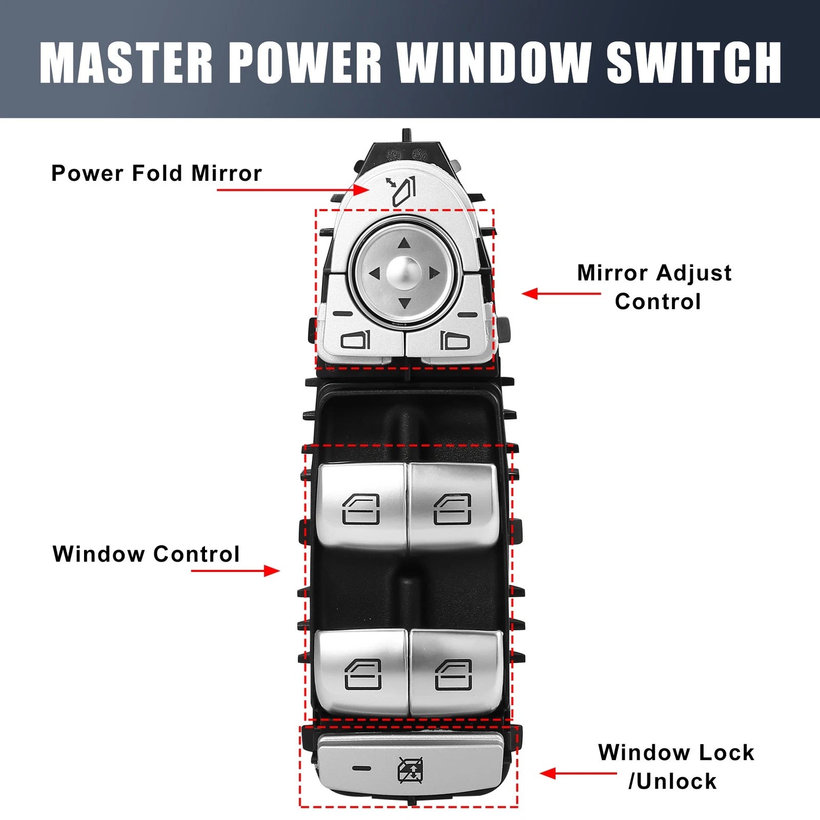 Master Power Window Switch for Mercedes-Benz C63 S (2015–2018)