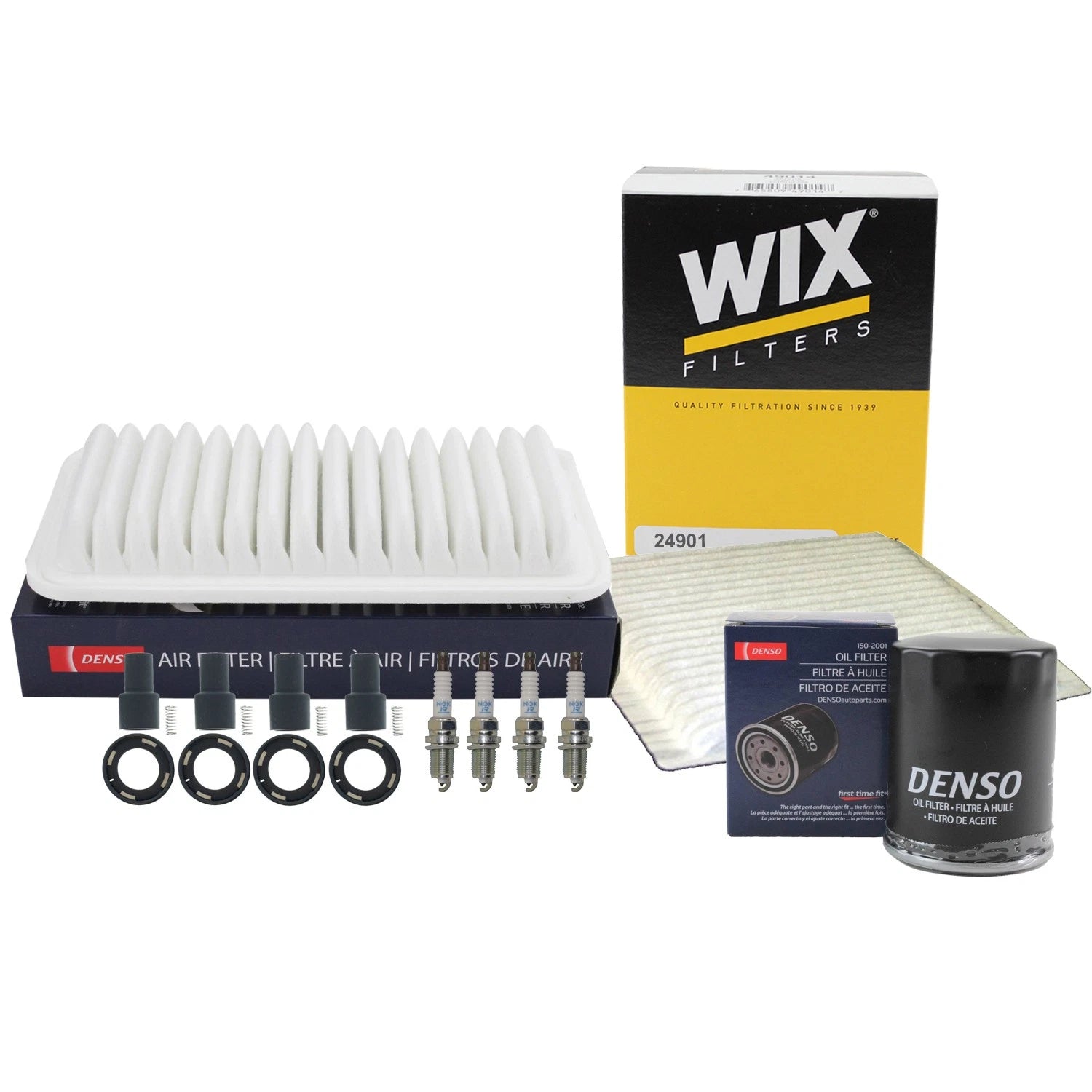 Tune Up Kit with 4 NGK Spark Plugs & Boots for Toyota Highlander (2001–2007)