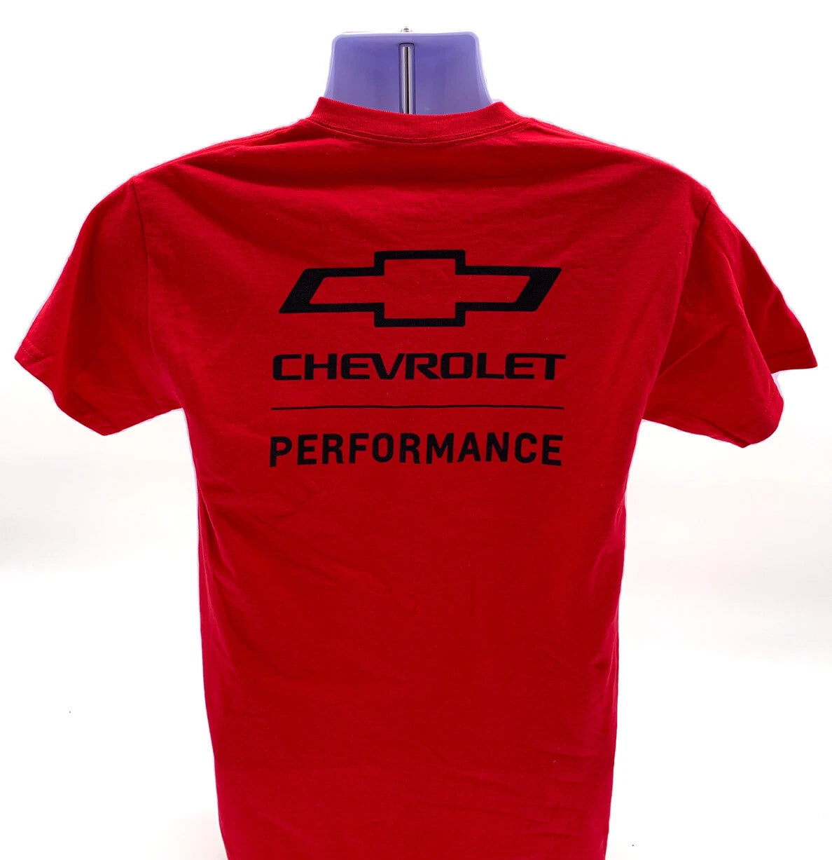 Red Chevrolet Performance T-Shirt with Logo and Bowtie Emblem (All Years)