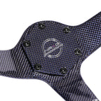 350mm 3" Dish Steering Wheel for NRG (3-Spoke, Blue Carbon Fiber)