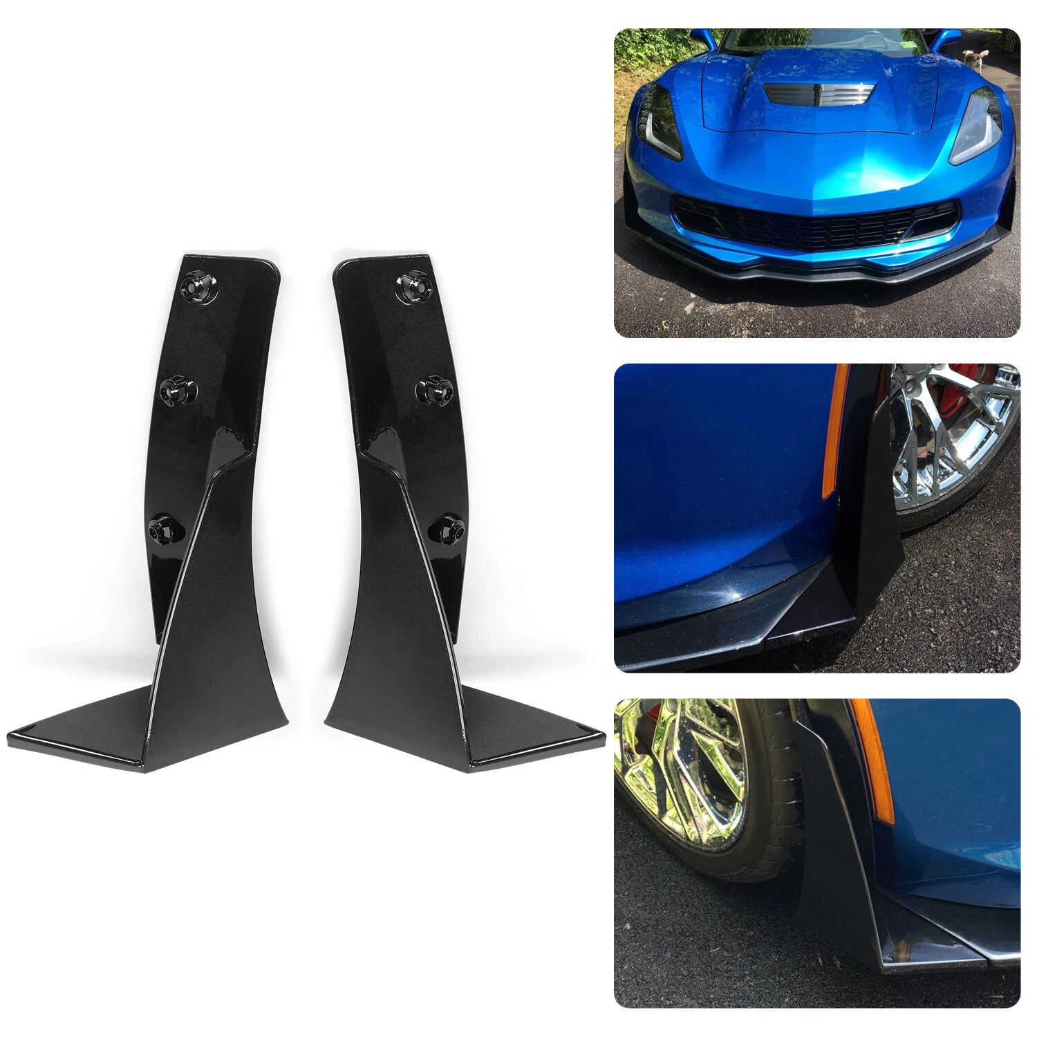 Front Bumper Splitter Extension Winglets for Corvette C7 Z06 (2014–2019)
