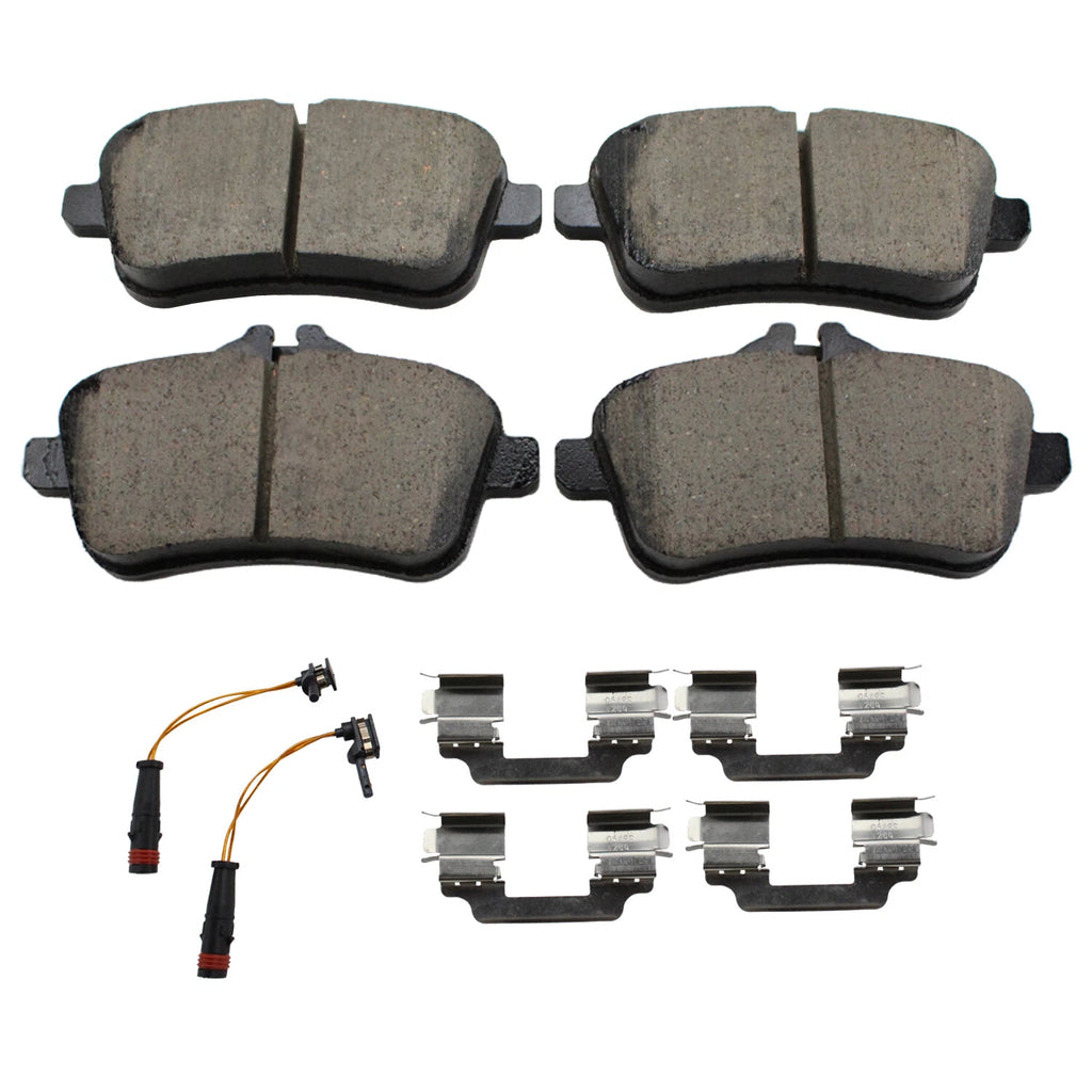 Set of 4 Akebono Euro Rear Ceramic Brake Pads with Sensors for MB C117 X156 X166 R172 W166