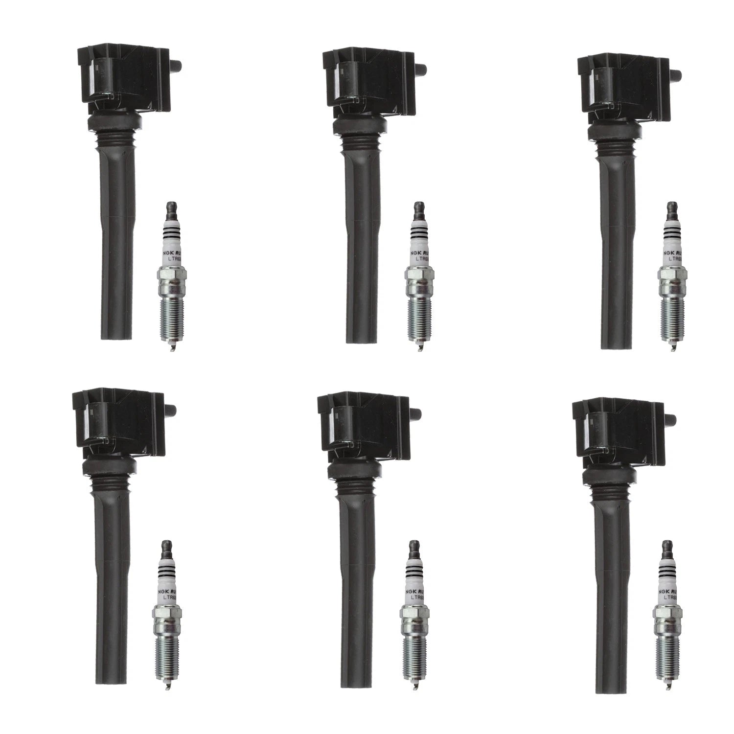 Set of 6 Ignition Coils & NGK Spark Plugs for Ford Expedition F-150 (1997–2023)