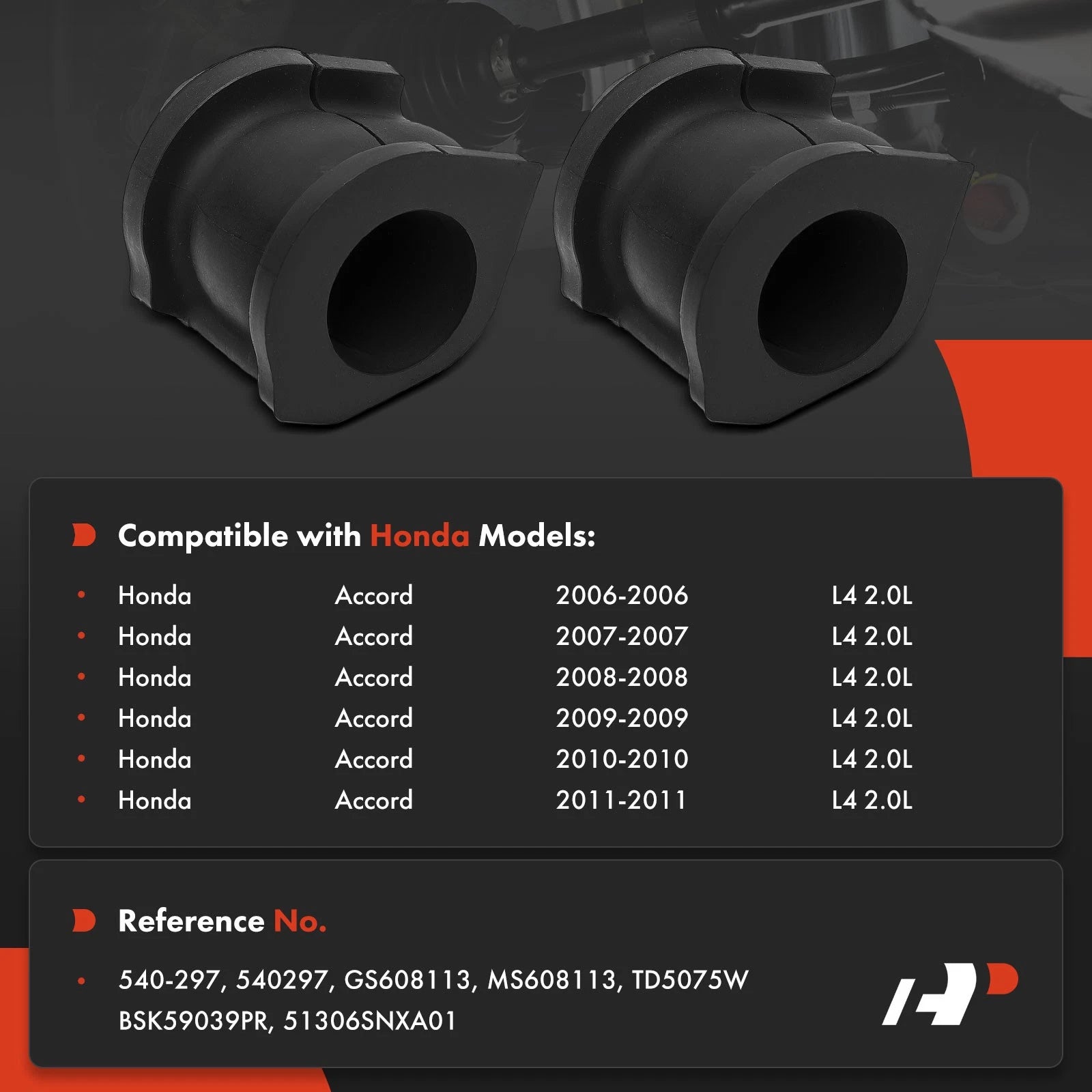 2X Front Side Sway Bar Bushing for Honda Civic (2006-2011)