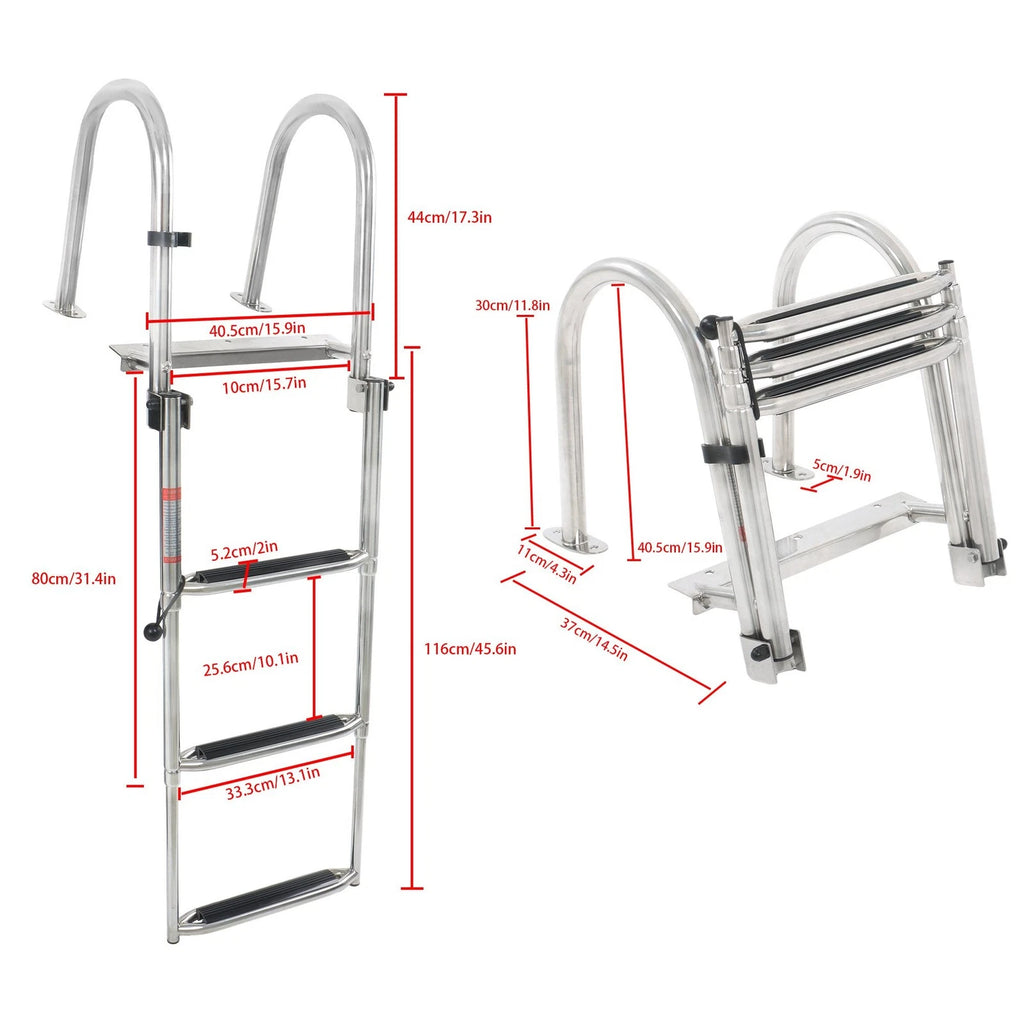 3 Step Stainless Steel Boarding Ladder for Boats and RVs