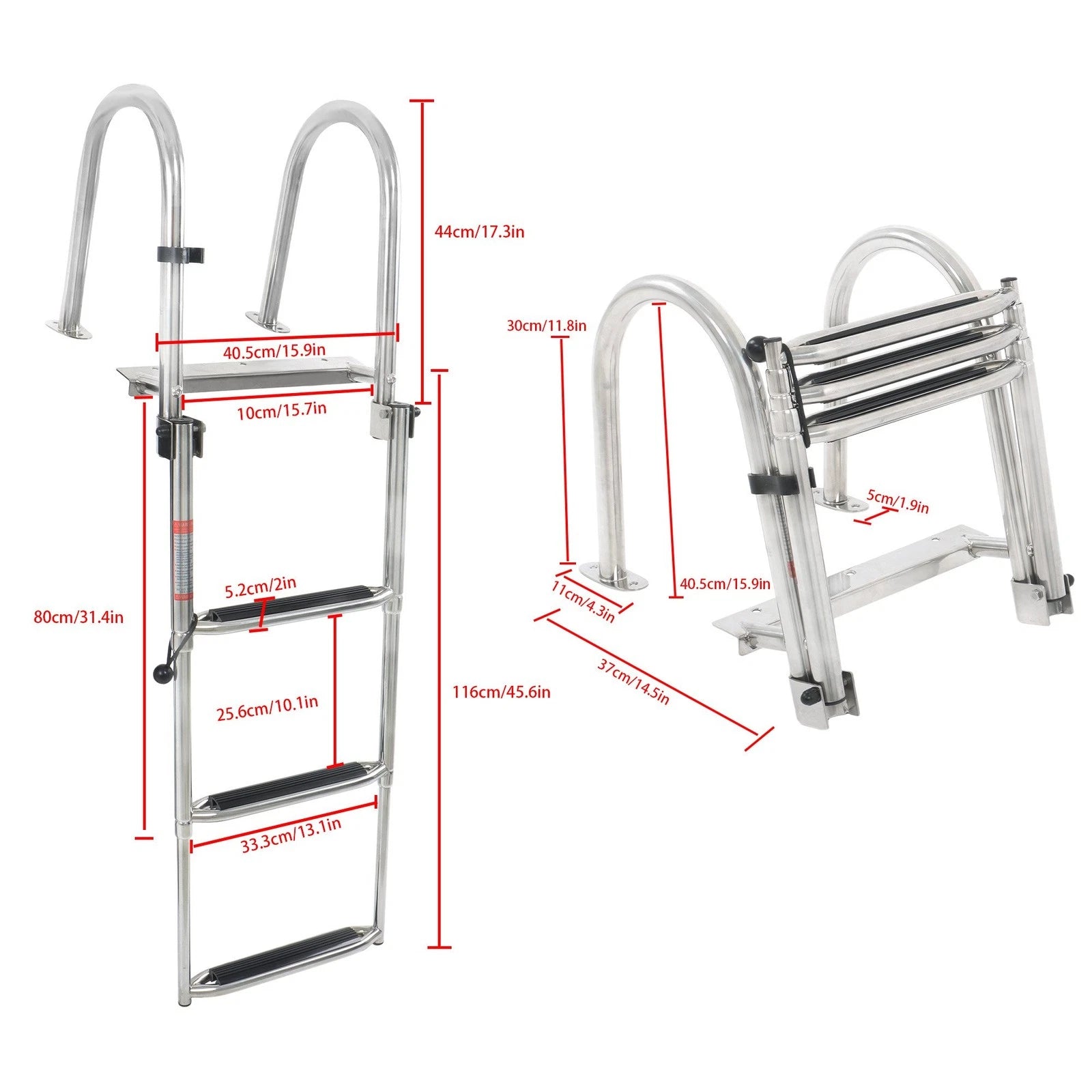 3 Step Stainless Steel Boarding Ladder for Boats and RVs