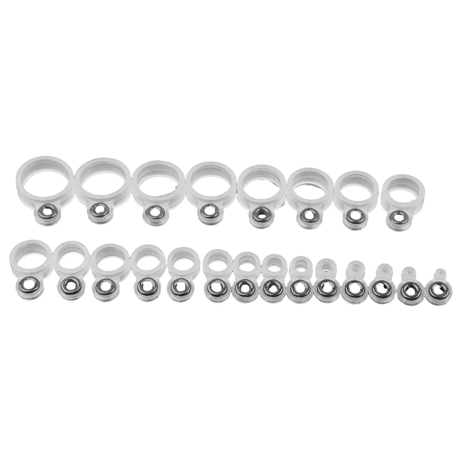 Set of 14 Silicone Fishing Rod Guide Wire Ceramic Ring Tip Repair Kit
