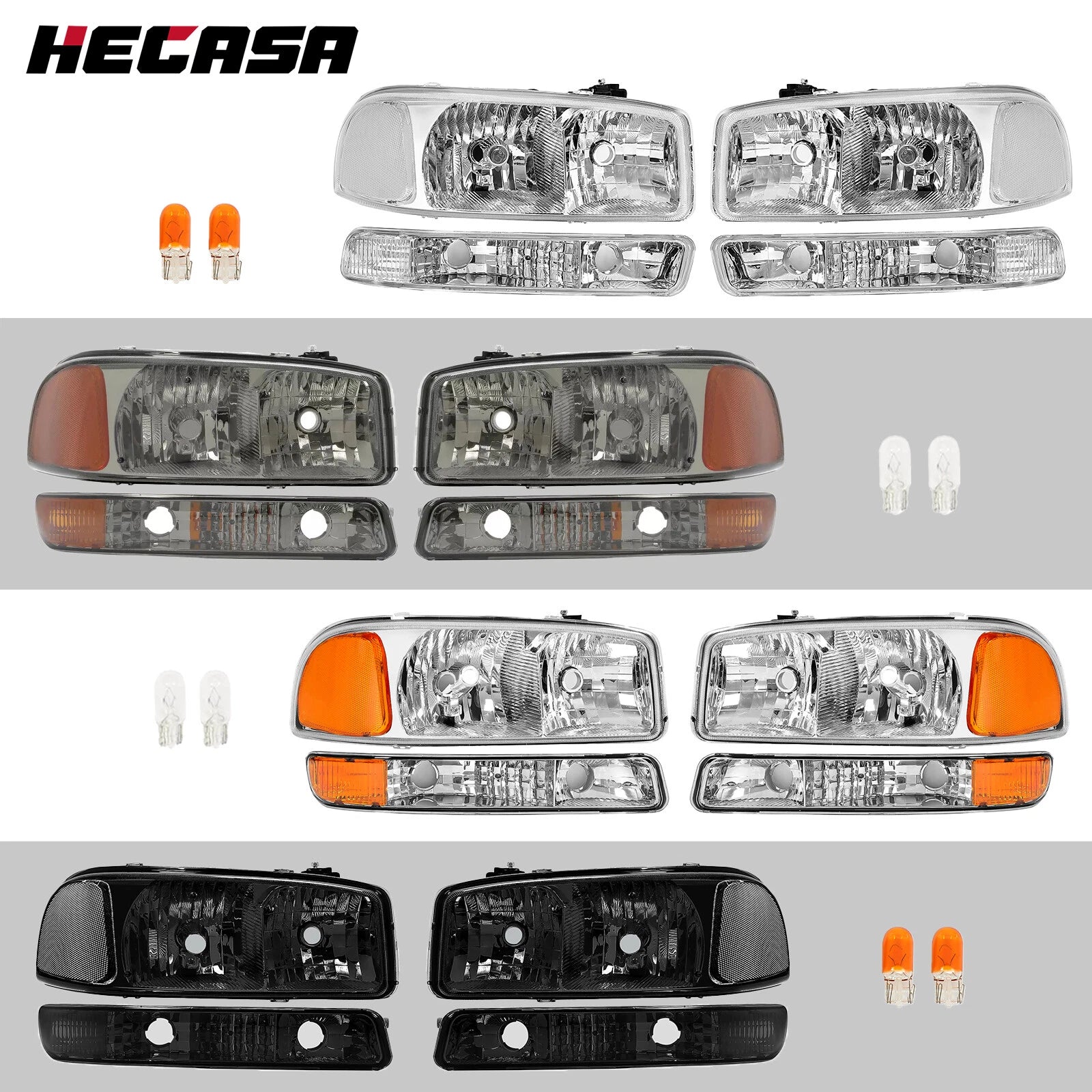 Headlights Bumper Lamps for GMC Sierra 1500, Yukon XL (1999–2007)