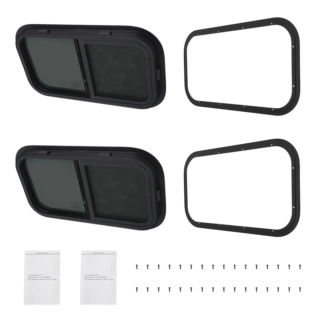 2 Pack 12" x 22" Vertical Window for RV/Camper/Cargo/Food Truck