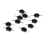 10X Latching On Off Switch DC 250V 1A 30V Black/Silver Button