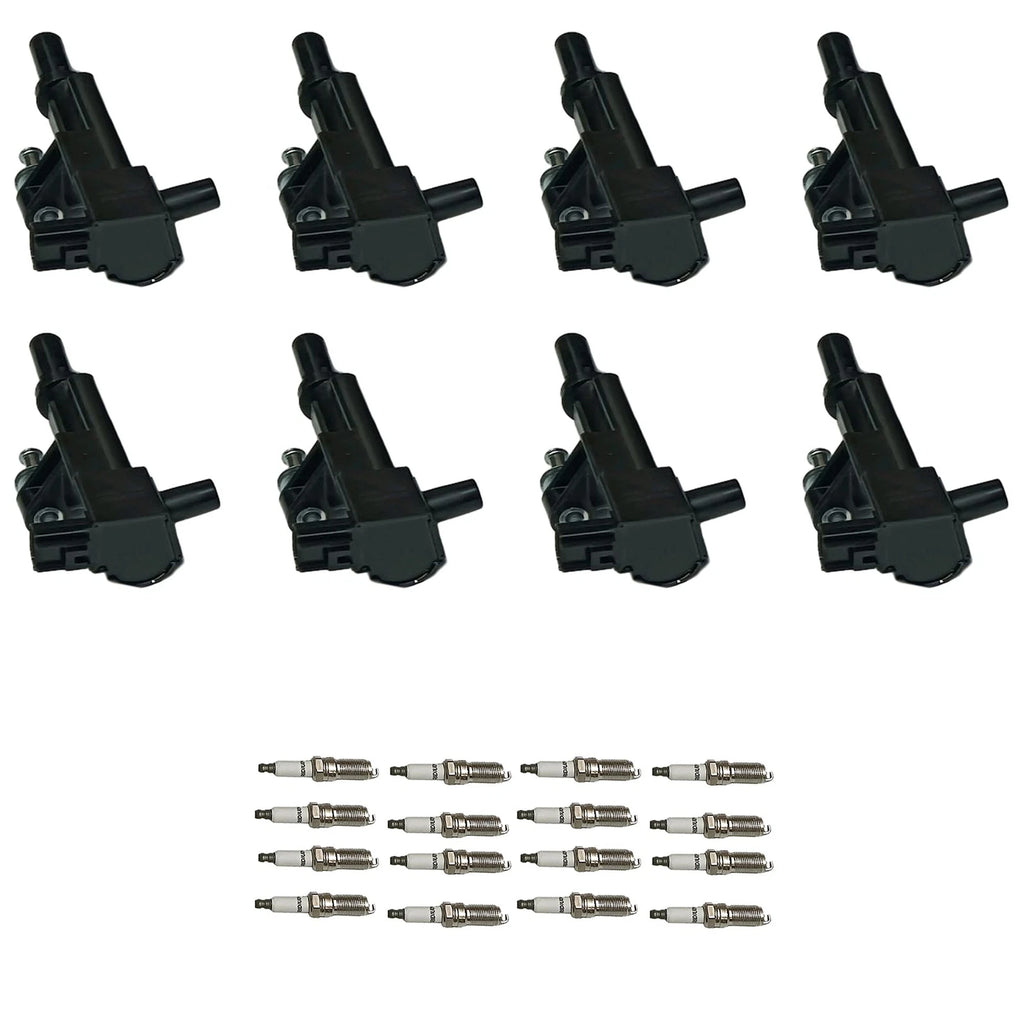 Set of 8 Ignition Coils & 16 Spark Plugs for Chrysler Dodge Jeep (2008–2012)