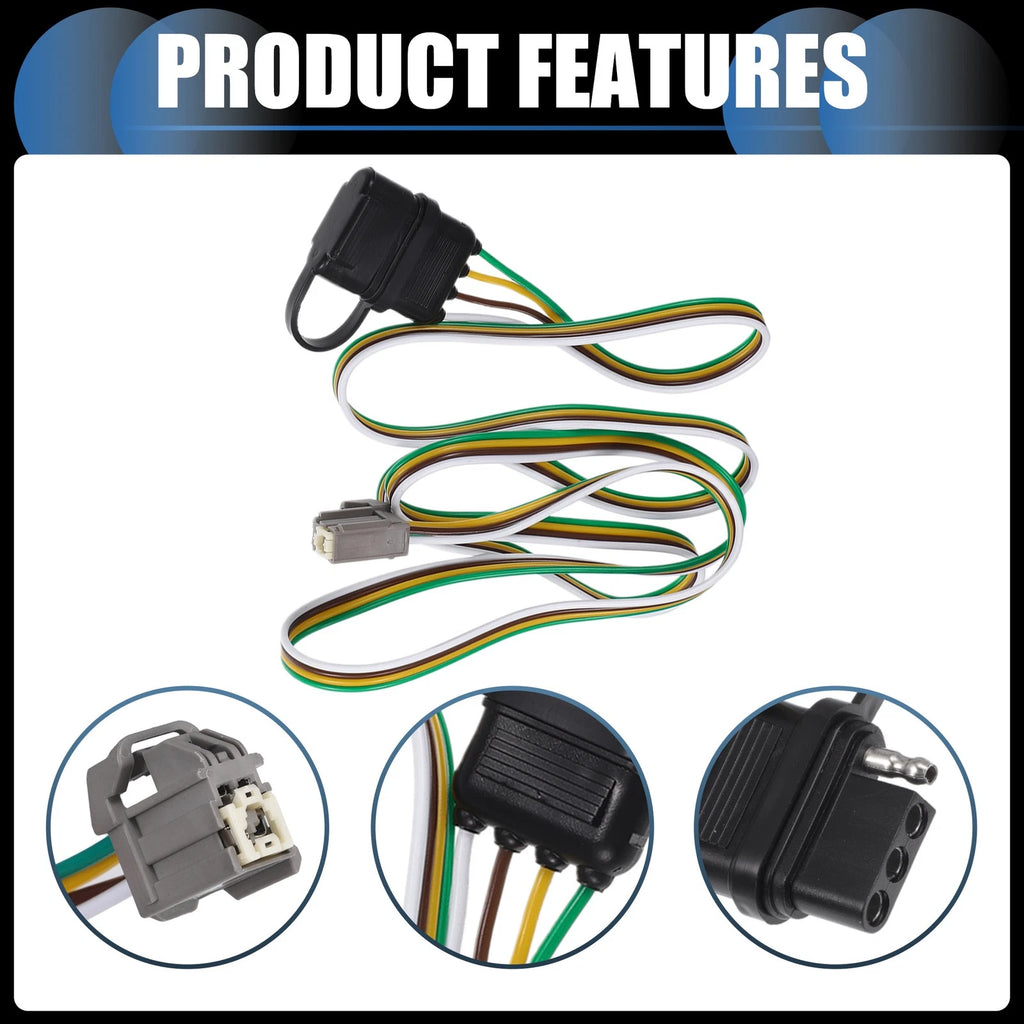Set of 4-Pin Trailer Wiring Harness Kit for Chevrolet Equinox (2010–2017)