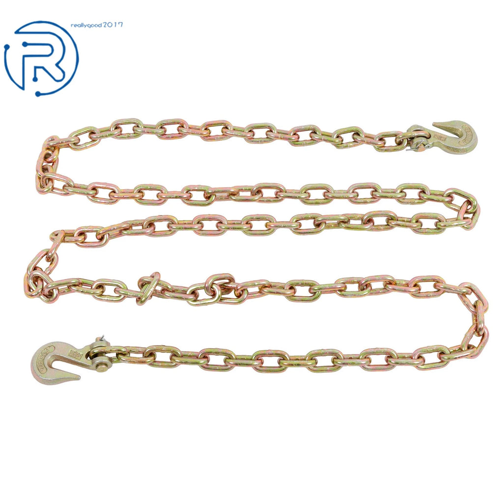 1 PC 5/16" × 10.3ft G80 Tow Chain with Hooks (4900 lbs)