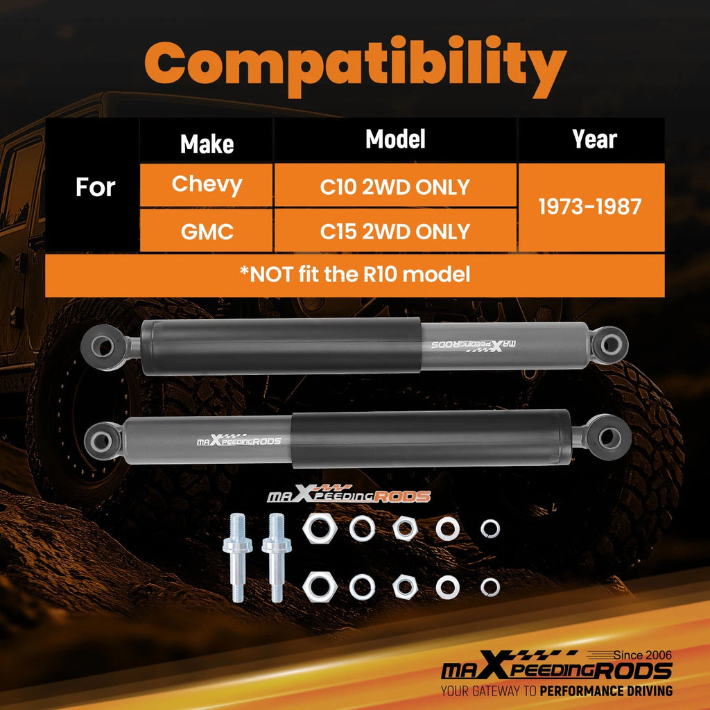 Rear Lowering Shocks for Chevy GMC C10 C15 (1973–1987) 4"-7" Drop