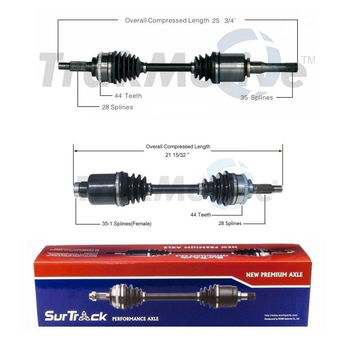 Surtrack Front CV Axle Shaft Kit for Ford Escape XLT (2009–2012)