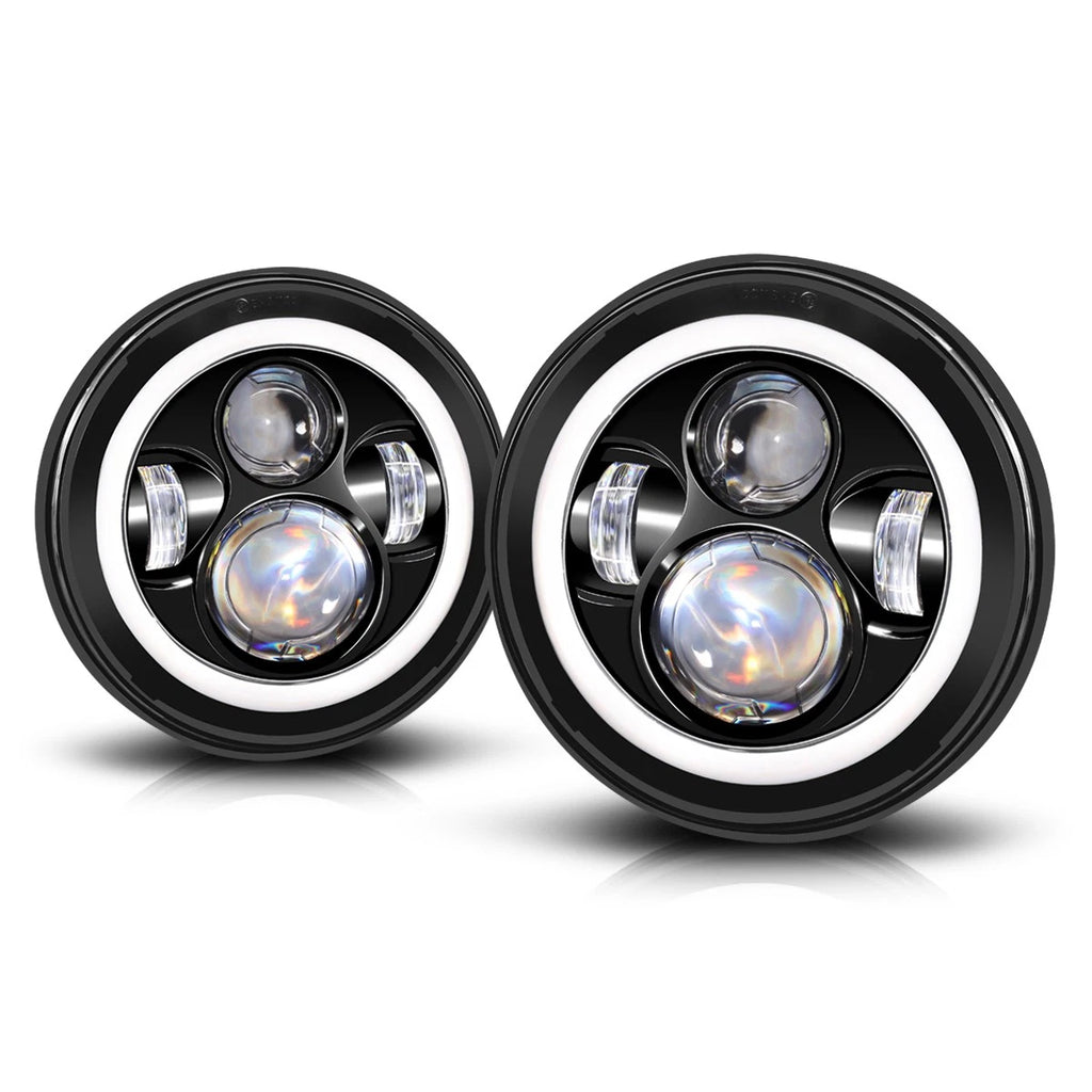 Nuvision Lighting Amber LED Signal Projector Headlights for Wrangler JK (2007–2018)