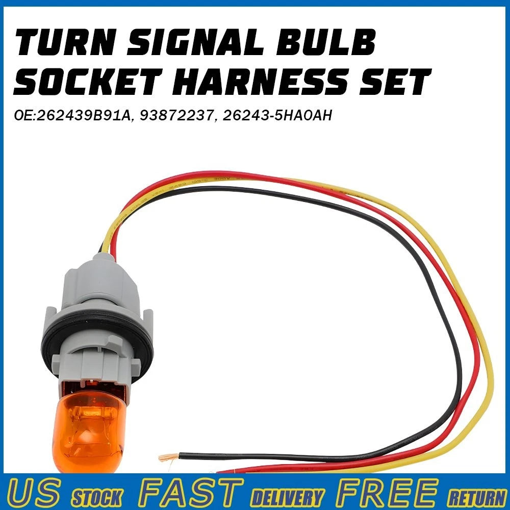 Headlight Turn Signal Bulb Socket Harness Set for Nissan Rogue Altima Pathfinder (2008–2019)