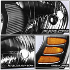 3D LED DRL Headlights for Pontiac Grand Prix (2004–2008) - Black Housing, Amber Corner