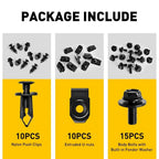Set of 4 U-nut Clips for Nissan (M6 Engine Under Cover Splash Shield)