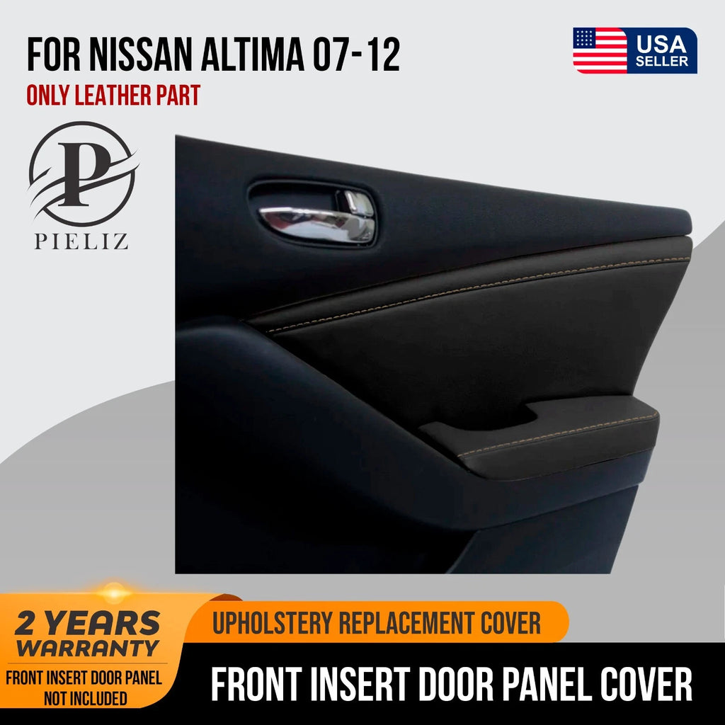 Front Insert Door Panel Leather for Nissan Altima (2007–2012) Beige Stitch