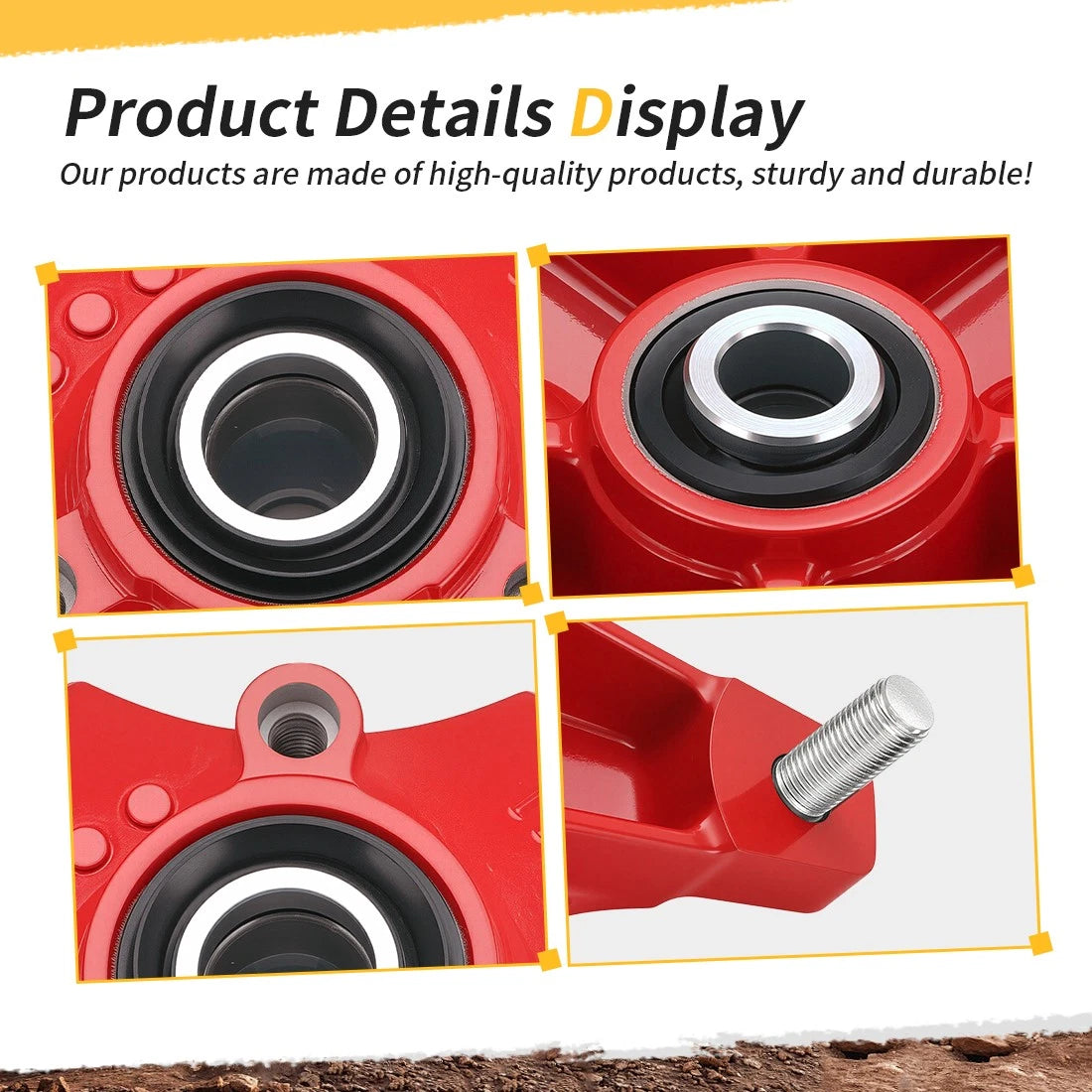 Red Front Wheel Hubs & Brake Rotor for Honda Sportrax 250 TRX250EX (2001–2008)