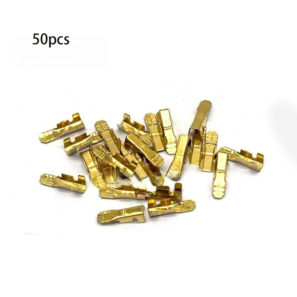 50 pcs Electric Tool Switch Wire Terminal Clip 2mm 3mm Gold Finish
