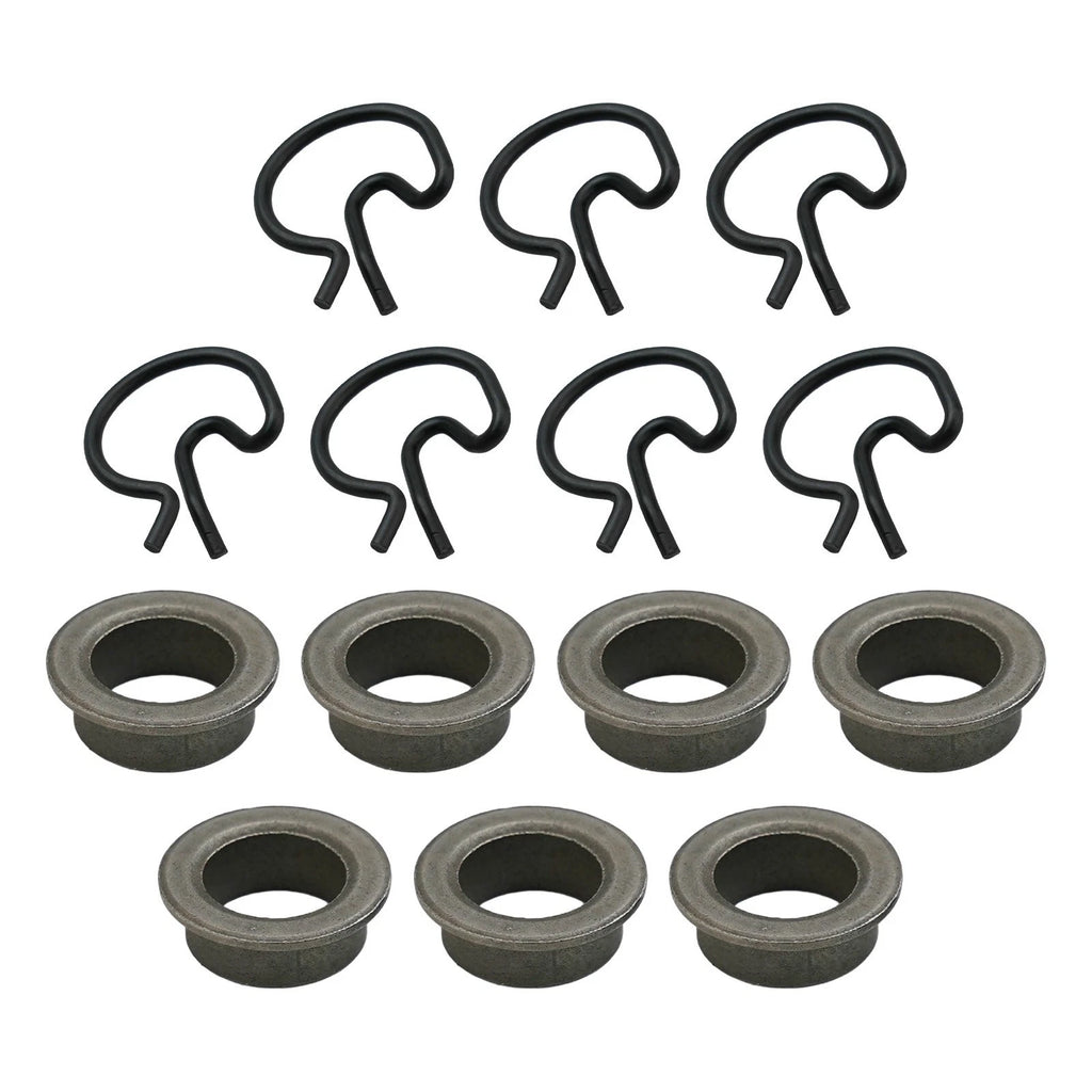 Set of 4 Steel Shifter Bushings with Spring Clips for