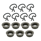 Set of 4 Steel Shifter Bushings with Spring Clips for