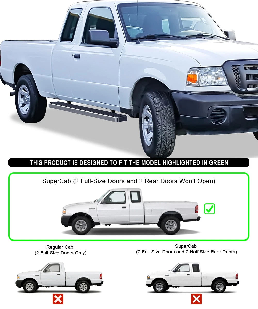 6in Stainless Steel Side Step for Ford Ranger Mazda B Super Cab (1998-2011)